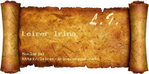 Leirer Irina névjegykártya